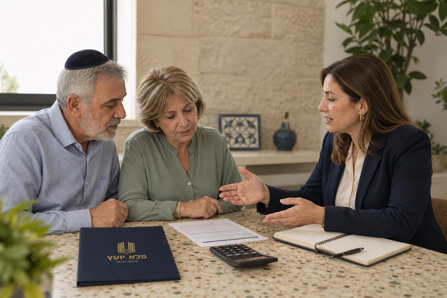 זוג ישראלי מקבל הסבר שקוף על עלות ליווי בתביעה