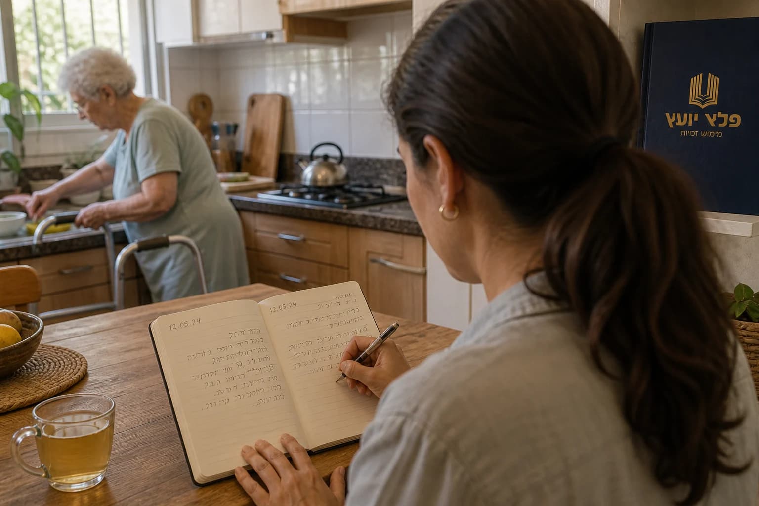בת מתעדת ביומן את שגרת התפקוד של אמה בבית