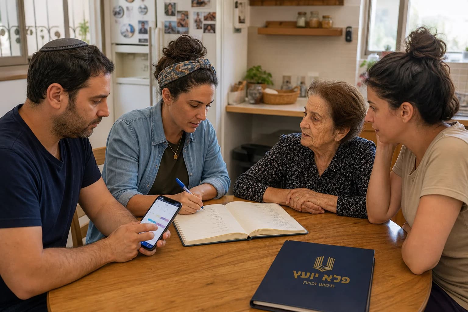 אחים מתאמים יחד את חלוקת הטיפול באמם